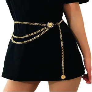 Women’s Alloy Multi Layer Adjustable Belly Chain Body Jewelry for Pants & Dresses