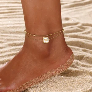 Women’s Anklet Stainless Steel Pearl Chain Silver Gold Plating Trendy Fashion Style Charm Bracelets Women’s Jewelry