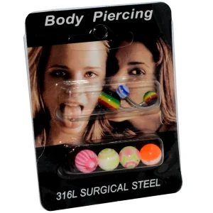 Women’s Basic Fashion Banana Ring 316L Surgical Steel Bar Acrylic Balls Navel Belly Button Body Piercing Jewelry for Weddings