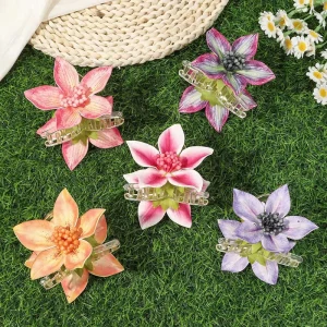 Women’s Bohemian Edge Bang Clip New Style Flower Hair Accessory Fashion Metal Head Wear for Party