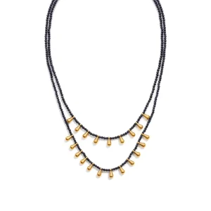 Women’s Bohemian Moon Shape Diamond Beaded Necklace Brass Gold Plated Trendy Gift Party Jewelry