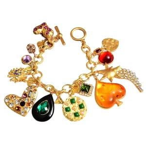 Women’s Bohemian OT Buckle Alloy Diamond Love Heart Shaped for Bracelet Fashion Street Shoot Sweet Temperament Jewelry