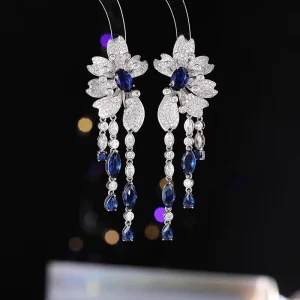 Women’s Brass Chandelier Dangle Earrings for Evening Dress