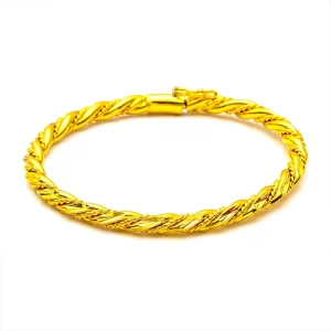 Women’s Brass Electroplated Twist Clasp Bracelet Cross Border Jewelry