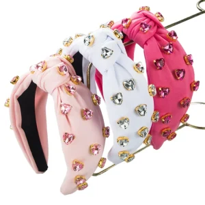 Women’s Christmas Rhinestone Velvet Cross Headband Red Green Diamond Set Simple All In One Trend Hair Accessories