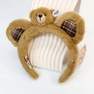 Women’s Cotton Customizable Plush Teddy Bear Headband Cute Fashion Casual Daily Use Hair Accessories