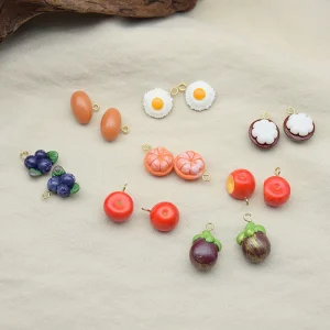Women’s Creative Fruit Pendant Fashion Painted Pendant Stud Earrings DIY Resin Jewelry Accessories