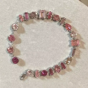 Women’s Crystal Necklace Bracelet with Unique Design Dopamine Contrast Candy Jewelry