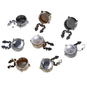 Women’s Cufflinks Set Pearl & Crystal Shirt Cuff Buttons for Formal Office Casual Wear