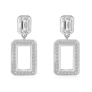 Women’s Fashion 925 Sterling Silver Lated Cubic Zirconia Earrings Drop Earrings