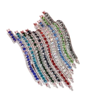 Women’s Fashion Bangles Customizable Crystal Jewelry for Daily Wear Parties European American Style Roman Rhinestones