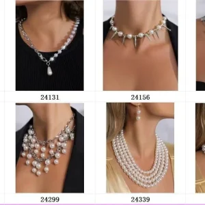 Women’s Fashion Beaded Necklace Pearls Choker Style Fashion Jewelry
