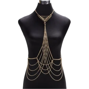 Women’s Fashion Body Chain Jewelry 14K Gold with Diamond and Crystal Ball Pattern for Wedding or Gift