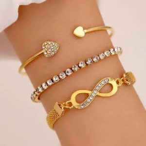 Women’s Fashion Charm Bracelets and Bangles Mix Set