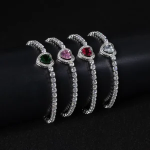 Women’s Fashion Charm for Bracelet Stylish Heart Style with Full Diamond and Brass Zircon Accessory