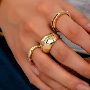 Women’s Fashion Open Ring Set Thick Style Minimalist Rings Set for Women Alloy for Wedding or Engagement Jewelry