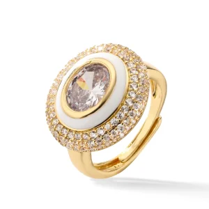 Women’s Fashion Ring Diamond Encrusted Heart Shape Multiple Elements Romantic Trendy Sophisticated Luxurious Open Ring