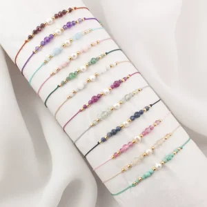 Women’s Fashionable Bead Bracelet Natural Stone Cut Pearl Freshwater Pearl Hand Woven Bracelet