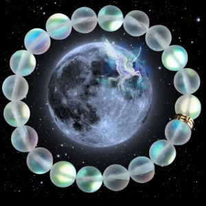 Women’s Fashionable Seven-Color Crystal Bracelet Smooth White Glass Imitating Moonlight Glittering Bangles