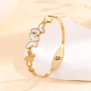 Women’s Gold Edged White Butterfly Electroplated Bracelet
