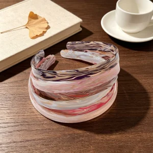 Women’s Gradient Color Hair Band Daily Hair Accessories Girl Custom Logo Handmade Acrylic Headband