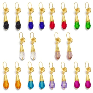 Women’s Hawaiian Flower Jewelry Colored Crystal Drop Earrings Micronesia Chuuk Kiribati African Inspired Gift Fashion Accessory