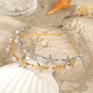 Women’s High End Pearl Hair Accessories Elegant Starfish Hairband All Match Simple Elegant Headband