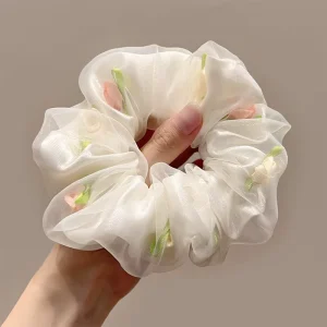 Women’s High Quality Elastic Fashion Silk Hair Band Solid Color Fabric Headband for Hair Decorations