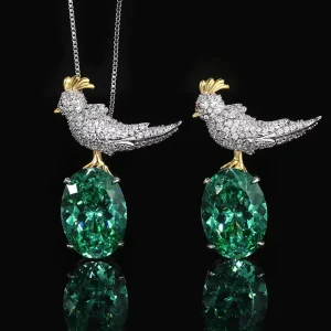 Women’s High quality Copper Brooch Fashionable Square Zircon Magpie Necklace Brooch Party Engagement Gift