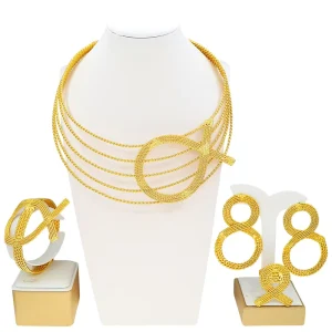 Women’s Jewelry African Necklace Earrings Set for Women Jewelry Gift