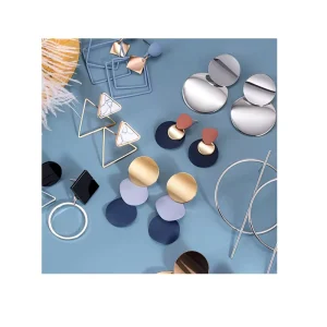 Women’s Korean Drop Earrings Statement Geometric Round Gold Earring Fashion Trend Female Jewelry