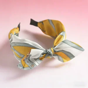 Women’s Leopard Print Rabbit Ears Wide Satin Headband European American Style Handmade Knot Hair Accessories Fashion Band