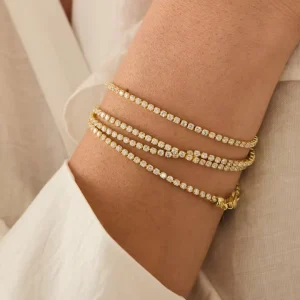 Women’s Luxurious and Elegant Starry Pendant Tennis Bracelet, PVD Coated 925 Silver, Fashionable