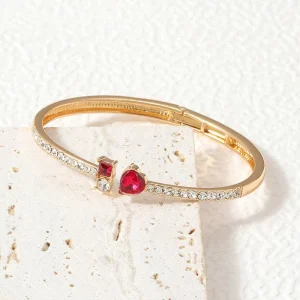 Women’s Luxury High End Red Bean Love Rose Gold Bracelet Niche Design Animal Fashion Bangles