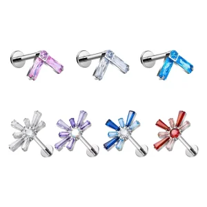 Women’s Micro False Nose Ring Creative Geometry U Shaped Clip Zircon Titanium Gold Plated Body Jewelry