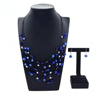 Women’s Necklace Costume Jewelry Set Multi Color Bead Earrings Jewelry Set DSC01429