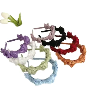 Women’s Non Slip Bowknot Fabric Headbands Custom Size Hair Accessories