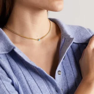 Women’s Punk Stainless Steel Bead Chain Necklace Gold Plated Choker With Pearl for Gifts Parties & OEM Fashion Jewelry