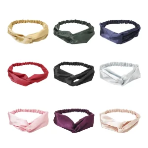 Women’s Pure Color Elastic Cross Headband for Hair Yoga Sports Face Wash 16*4cm European and American Style