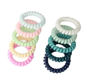 Women’s Soft Plastic Hair Bands High Elasticity Matte Spiral Coil Hair Ties Hair Scrunchies