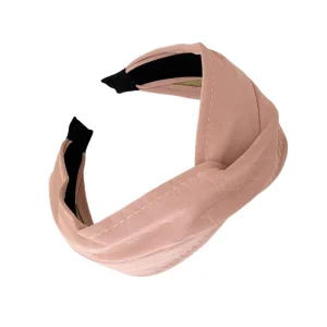 Women’s Solid Color PU Leather Wide Cross Hair Accessories for Girls Including Face Wash Hair Hoop Headband