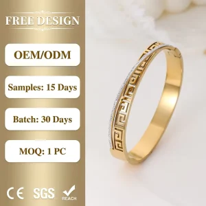 Women’s Stainless Steel Fashion Bracelets Gold Plated Enamel Letter F Bangle Jewelry Accessory