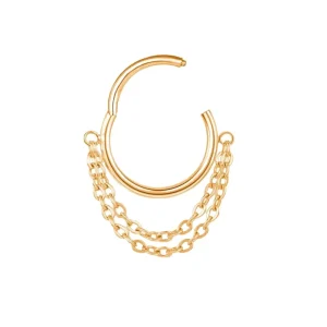 Women’s Stainless Steel Minimalist Tassel Piercing Earrings Seamless Hoop Zircon Nose Rings Body Piercing Jewelry