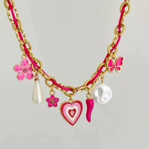Women’s Stainless Steel Necklace Seashell Pendant Pearl Ocean Theme Accessory