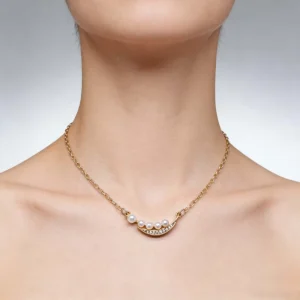 Women’s Stainless Steel Pearl Pendant Necklace Suitable for Wedding Parties Fashionable and Cute