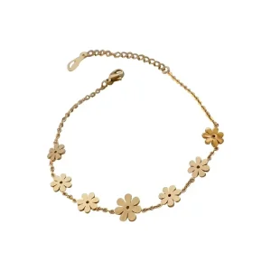 Women’s Sunflower Daisy Gold Stainless Steel Bracelet Special Design Not Fade Anklet Fashion Charm Jewelry
