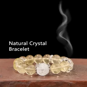 Women’s Trendy Ball Shape Beaded Bracelet with Crystal Rhinestone Luck Healing Buddhism Gift
