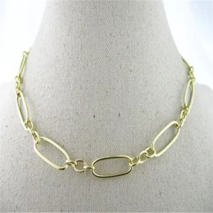 Women’s Trendy Gold Plated Link Chain Necklace Alloy Material Costume Jewelry
