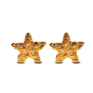 Women’s Trendy New Customizable Gold Plated Stainless Steel Earrings Fashionable Starfish and Heart Shaped Design