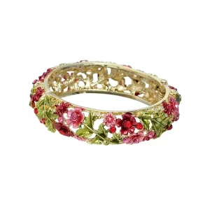 Women’s Vintage Enamel Bracelet Handmade Hollow Painted Alloy Fashion Bangle Clothing Accessory